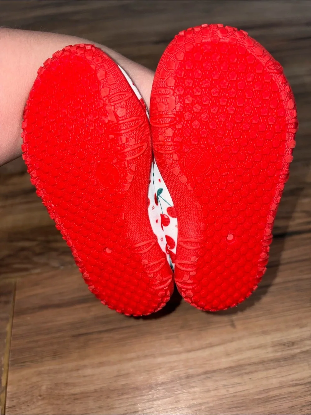 Lily & Dan White Red Cherry Print Water Shoes NWOT Toddler Girls 5/6